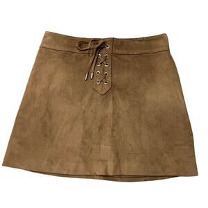 Abercrombie & Fitch Brown Suede Front Tie Mini Skirt Size 4
